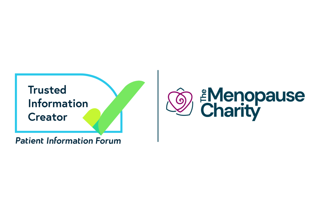 PIF Tick Trusted Information Creator and The Menopause Charity logos